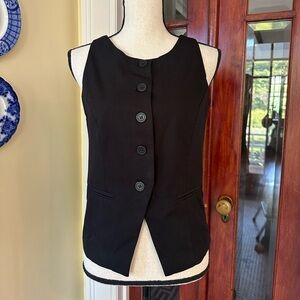 Blenca | Black Crewneck Button Front Vest, Size L, NWT